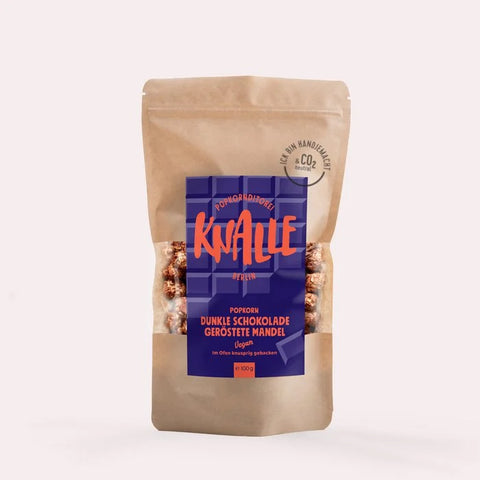 Popkornditorei Knalle - Dunkle Schockolade Geröstete Mandel Popcorn - Vegan