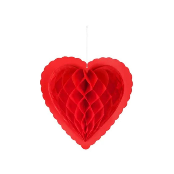 Premioloon - Wabenball Herz Rot Gross