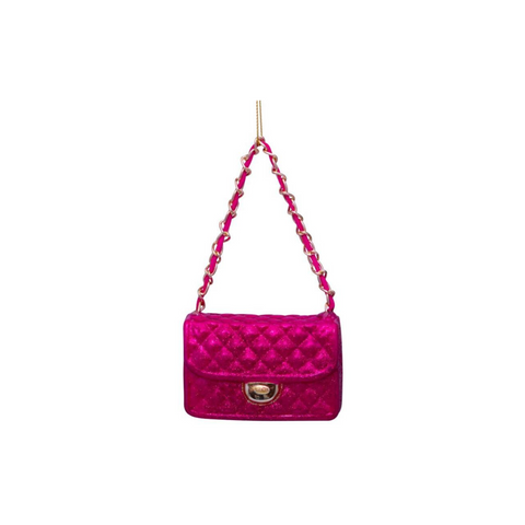 Vondels - Glas Anhänger Raspberry Allover Glitter Fashion Bag