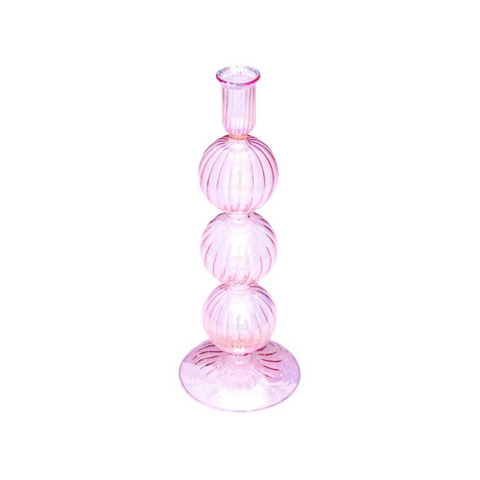 Vondels - Kerzenständer Glas 3 Bubbles Pink