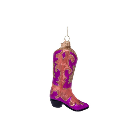 Vondels - Glas Anhänger Pink Orange Cowboy Boot