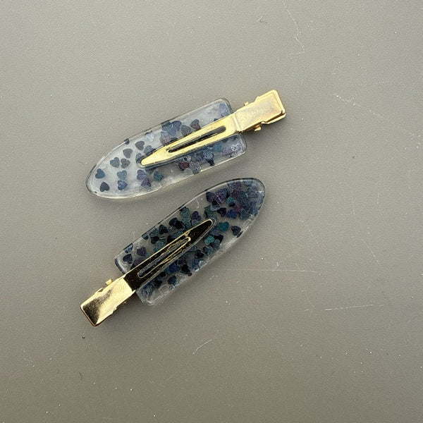 Haarspängchen Set in Transparent/Schwarz