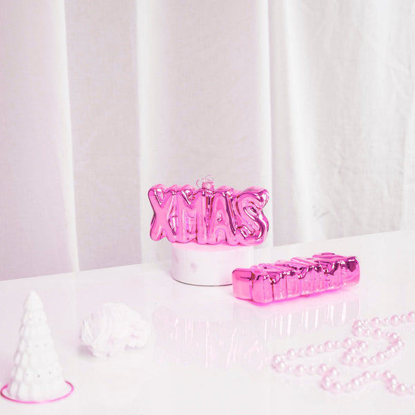Housevitamin - Glas Anhänger XMAS Rosa