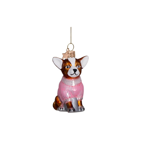 Vondels - Glas Anhänger Chihuahua Pink