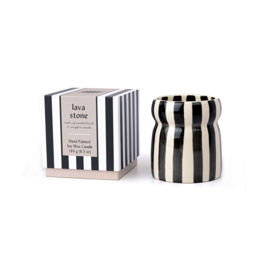 Paddywax - Duftkerze Cabana Black Striped Lava Stone
