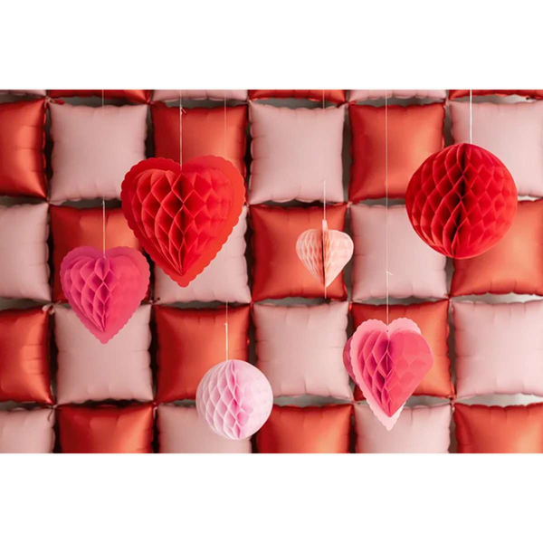 Premioloon - Wabenball Herz Rot Gross