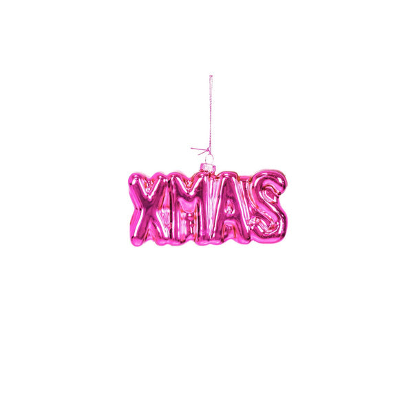 Housevitamin - Glas Anhänger XMAS Rosa
