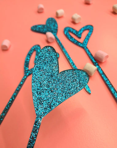 Paperholic - Cake Topper Set Hearts Türkis