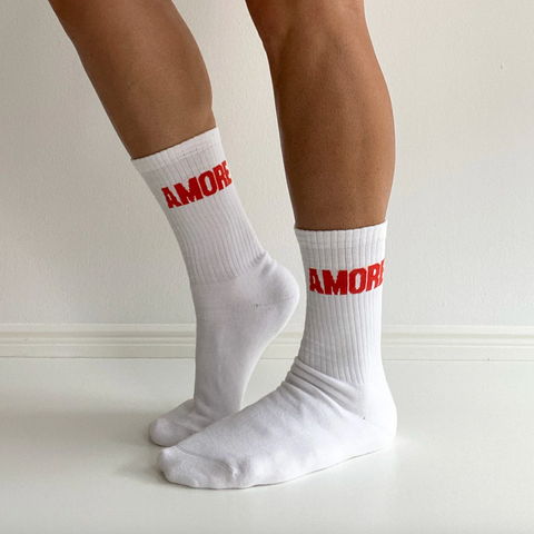 Navucko - Socken AMORE Rot/Weiß