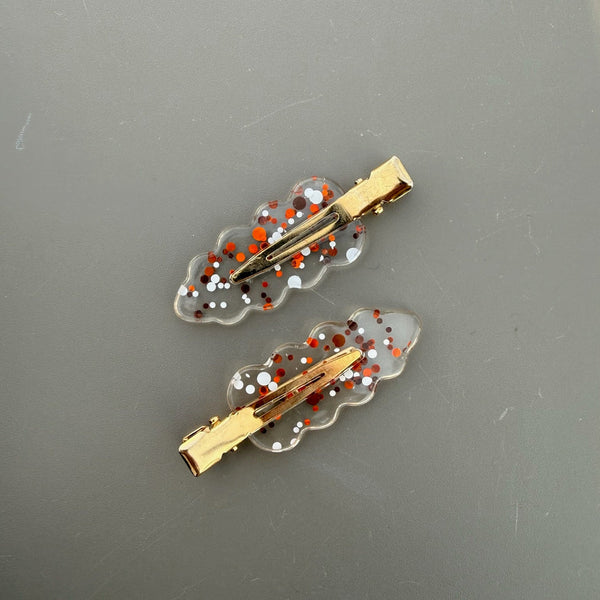 Haarspängchen Set in Transparent/Rot