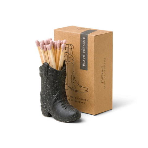 Paddywax - Streichholzhalter Cowboy Boot Black