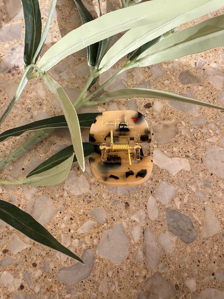 Conceptnails by INESSA - Haarspange „Marlen“ M in Leo Rosebeige Schwarz