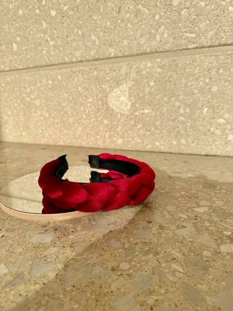 Conceptnails by INESSA - Geflochtenes Haarband „Renata“ Bordeaux-Rot