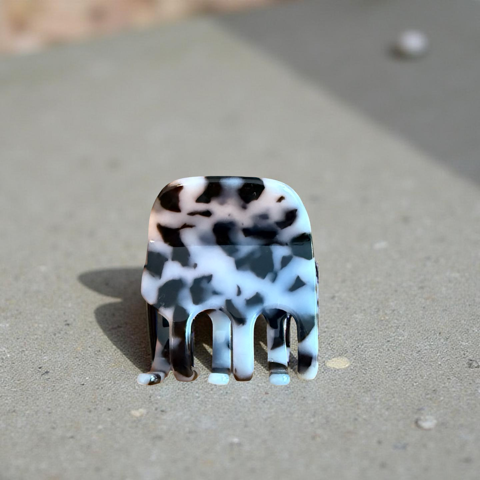 Haarspange „Marlen“ – Modern Elegance in Grey/Weiss L