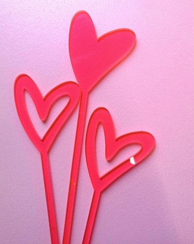 Paperholic - Cake Topper Set Hearts Cut Out Neonpink