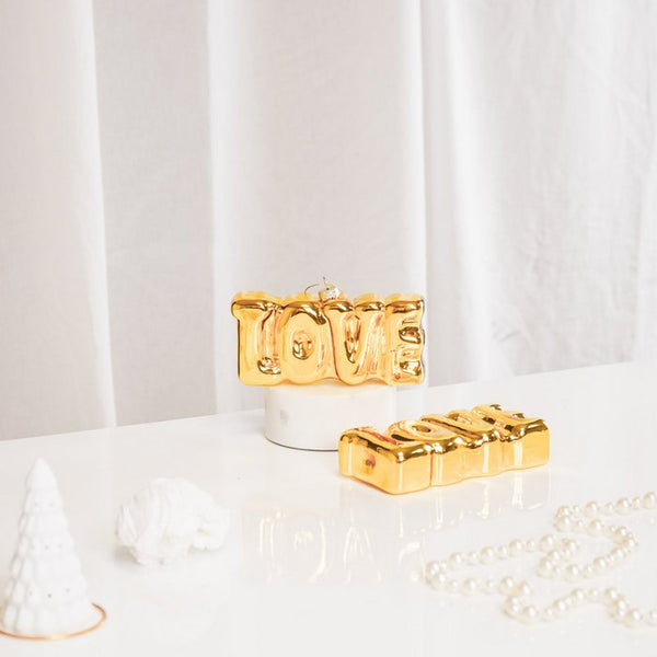 Housevitamin - Glas Anhänger LOVE Gold