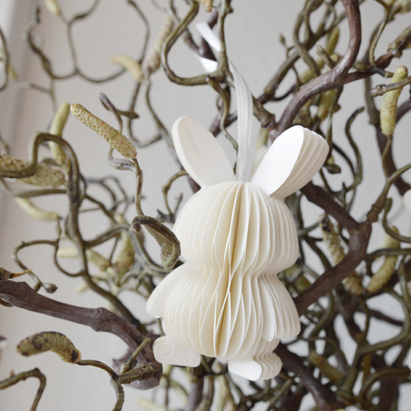 NOORDliving - Papieranhänger Osterhase Warmweiss